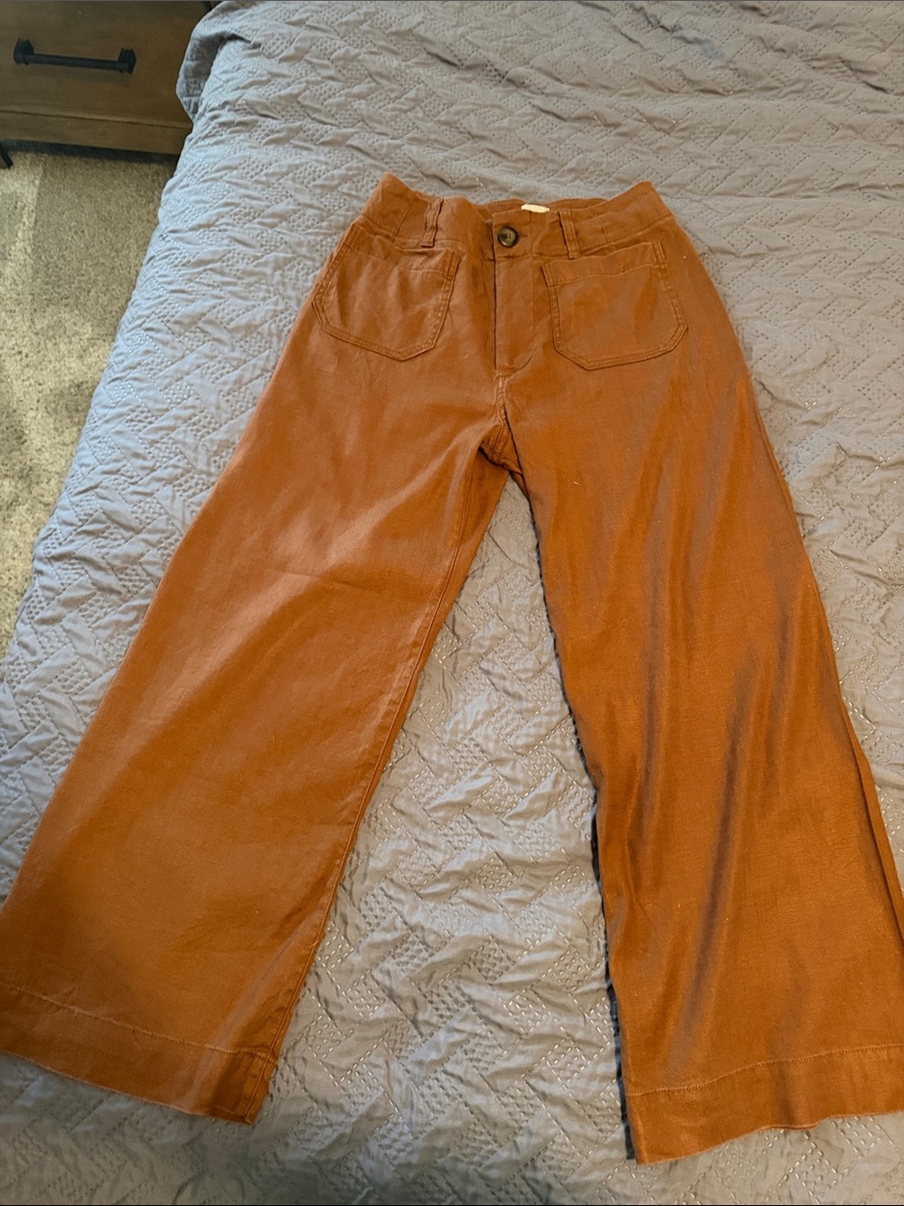Maeve Wide-Leg Jeans in Rust